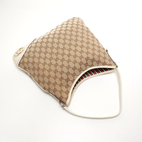GUCCI GG Canvas Hobo One Belt Shoulder Bag beige WS27798