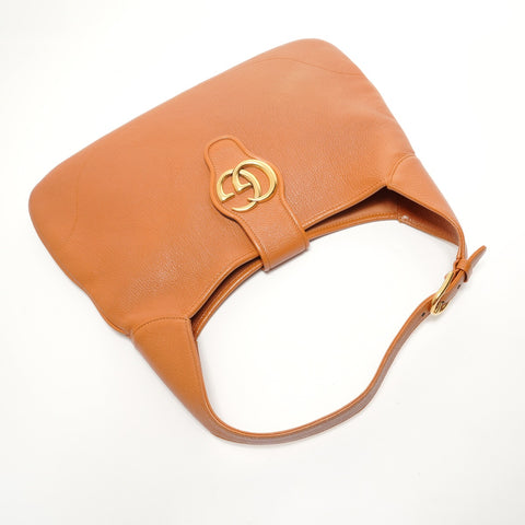 GUCCI 726274 Double G One Belt Aphrodite Medium Shoulder Bag Brown WS27799