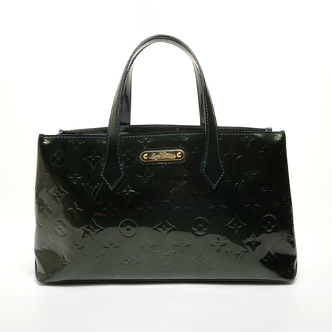 LOUIS VUITTON Monogram Vernis Wilshire PM M93684 Handbag green WS27800