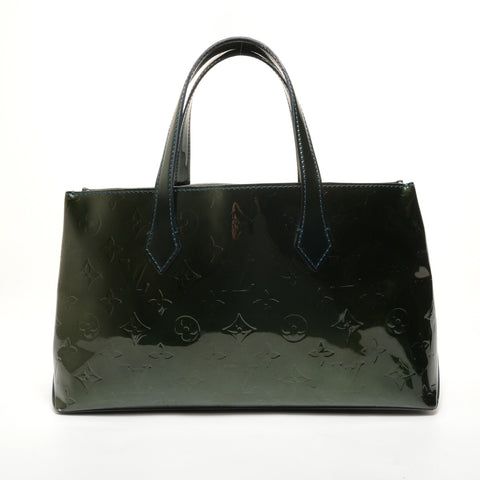 LOUIS VUITTON Monogram Vernis Wilshire PM M93684 Handbag green WS27800