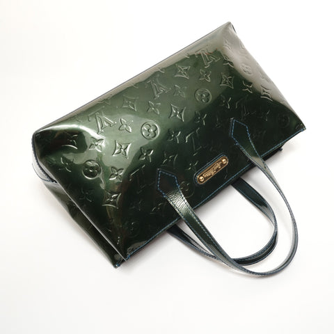 LOUIS VUITTON Monogram Vernis Wilshire PM M93684 Handbag green WS27800