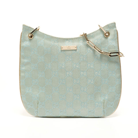 GUCCI GG Canvas Glitter Shoulder Bag blue WS27801