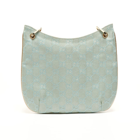 GUCCI GG Canvas Glitter Shoulder Bag blue WS27801