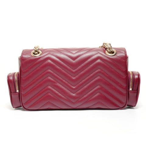GUCCI GG Marmont Multi-Pocket Chain Shoulder Bag Red WS27803