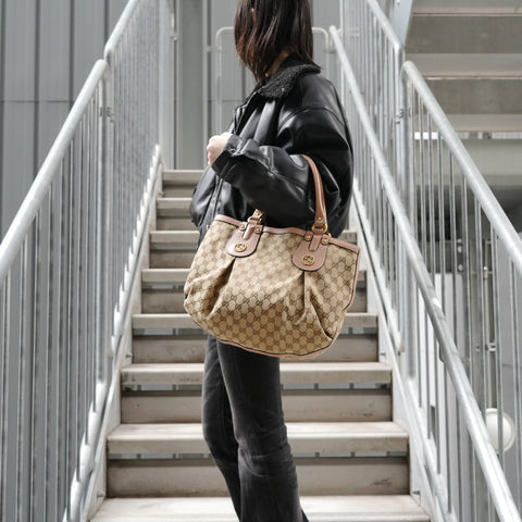 GUCCI GG canvas Handbag beige WS27804