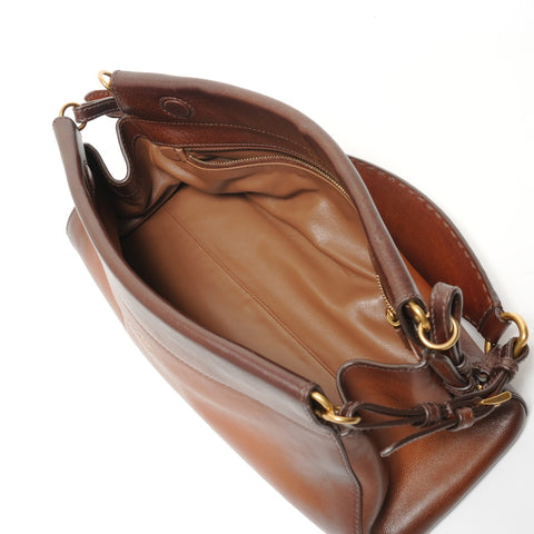 PRADA Enchan Medium Shoulder Bag Brown WS27805