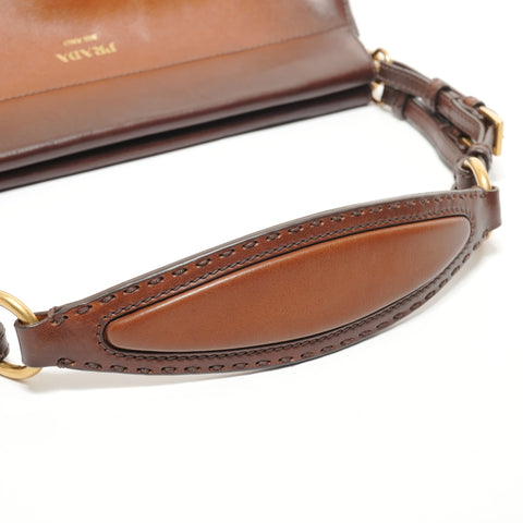 PRADA Enchan Medium Shoulder Bag Brown WS27805