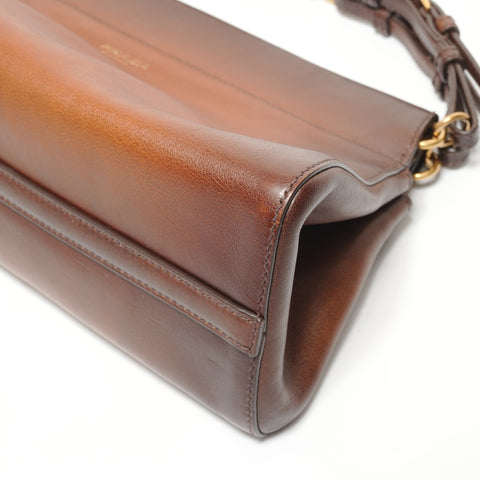 PRADA Enchan Medium Shoulder Bag Brown WS27805