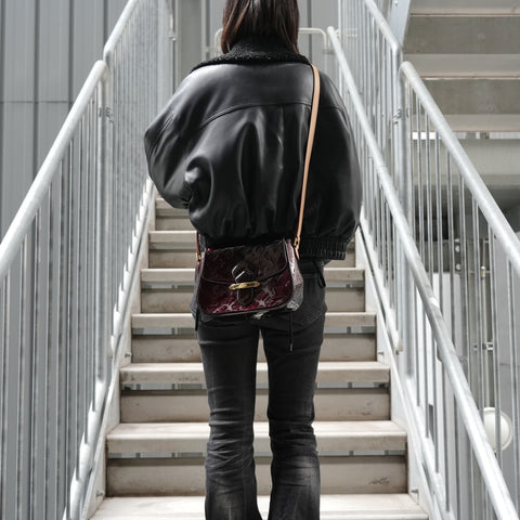 LOUIS VUITTON 2012 Vernis Bellflower PM Monogram Shoulder Bag Red WS27806