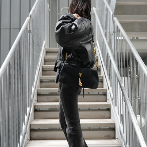 GUCCI GG Canvas Tiger One Belt Shoulder Bag black WS27811