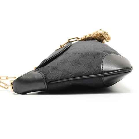 GUCCI GG Canvas Tiger One Belt Shoulder Bag black WS27811