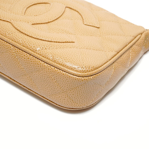 CHANEL Table #8 Caviar Skin COCO Mark Shoulder Bag beige WS27812