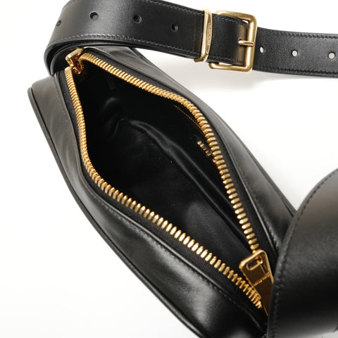 Miu Miu leather logo Shoulder Bag black WS27814