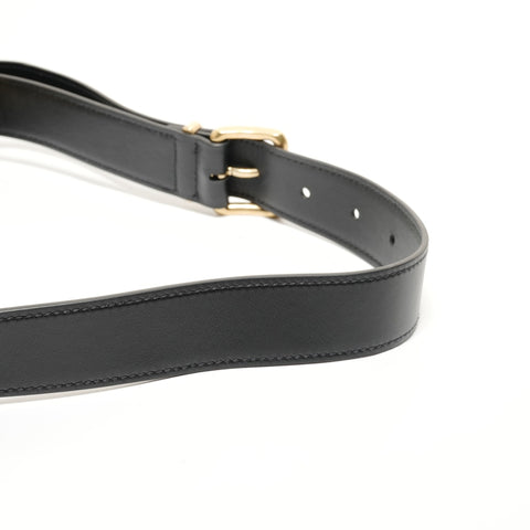 Miu Miu leather logo Shoulder Bag black WS27814