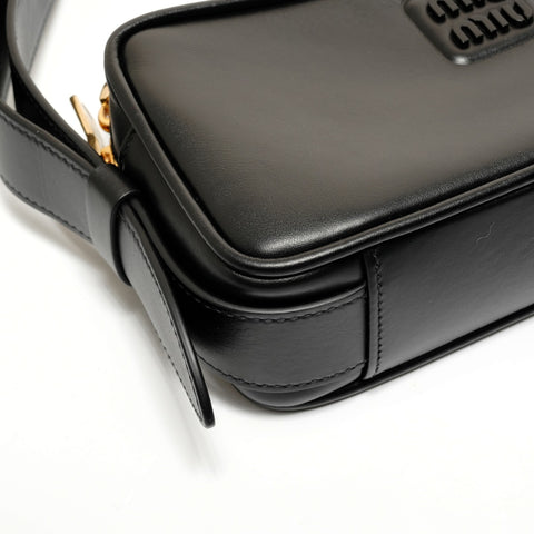 Miu Miu leather logo Shoulder Bag black WS27814