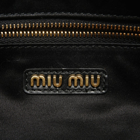 Miu Miu leather logo Shoulder Bag black WS27814