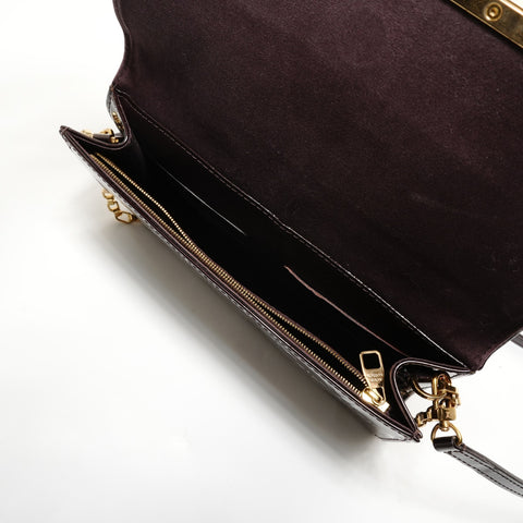 LOUIS VUITTON 2016 Vernis Clutch Ana Shoulder Bag Brown WS27816