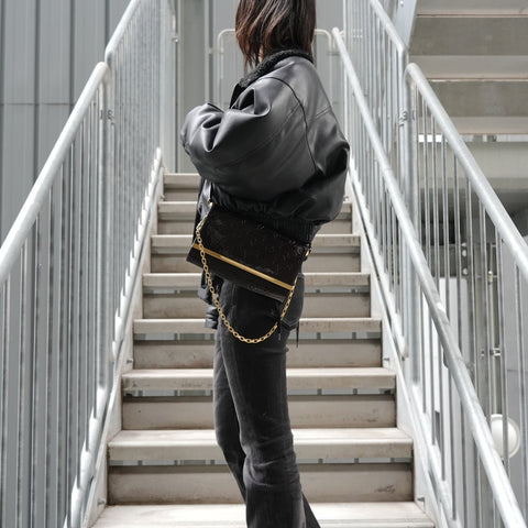 LOUIS VUITTON 2016 Vernis Clutch Ana Shoulder Bag Brown WS27816