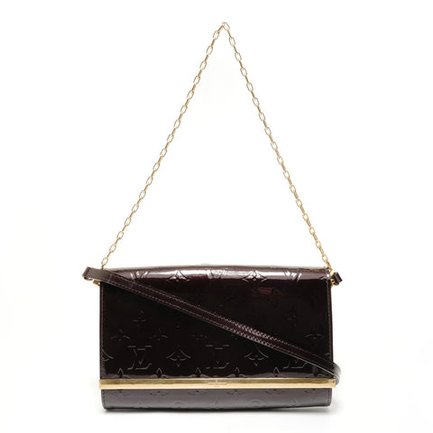 LOUIS VUITTON 2016 Vernis Clutch Ana Shoulder Bag Brown WS27816