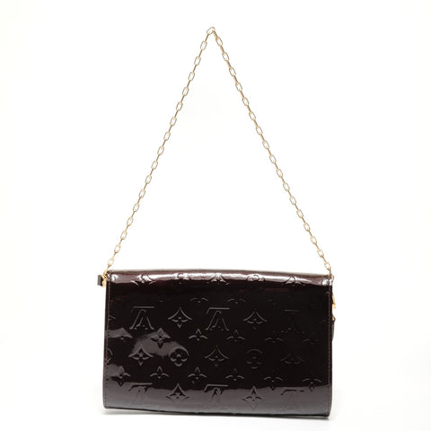 LOUIS VUITTON 2016 Vernis Clutch Ana Shoulder Bag Brown WS27816