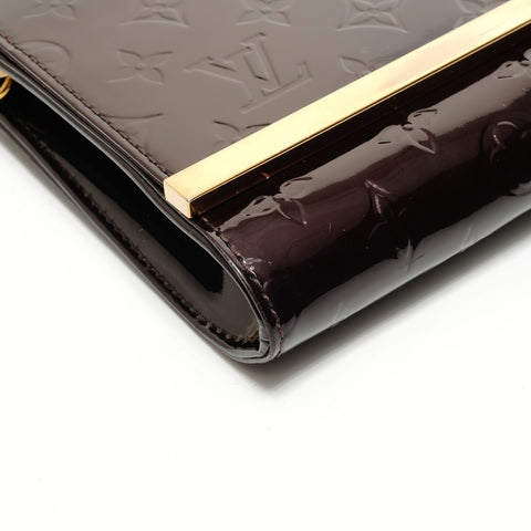 LOUIS VUITTON 2016 Vernis Clutch Ana Shoulder Bag Brown WS27816