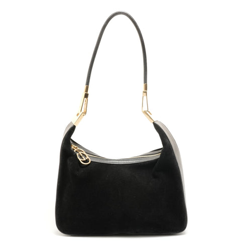 GUCCI suede Shoulder Bag black WS27818