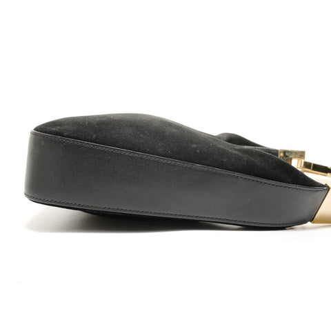 GUCCI suede Shoulder Bag black WS27818