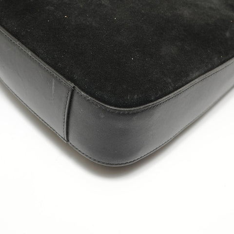 GUCCI suede Shoulder Bag black WS27818