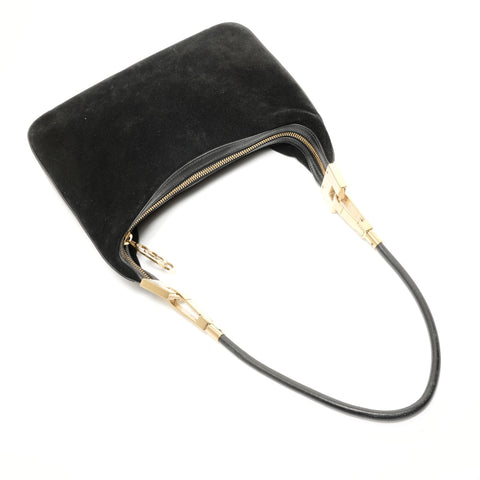 GUCCI suede Shoulder Bag black WS27818