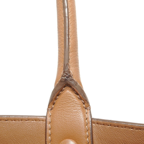 PRADA Buckle leather Handbag Brown WS27820