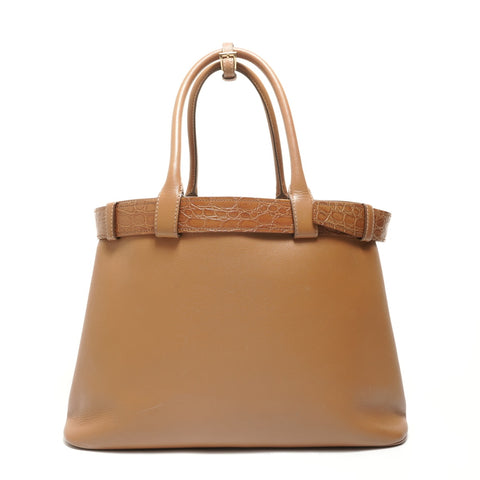 PRADA Buckle leather Handbag Brown WS27820