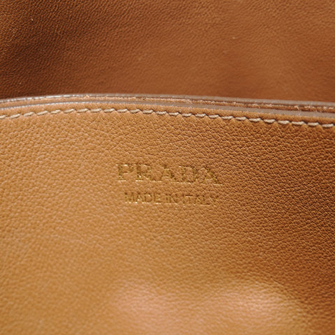 PRADA Buckle leather Handbag Brown WS27820