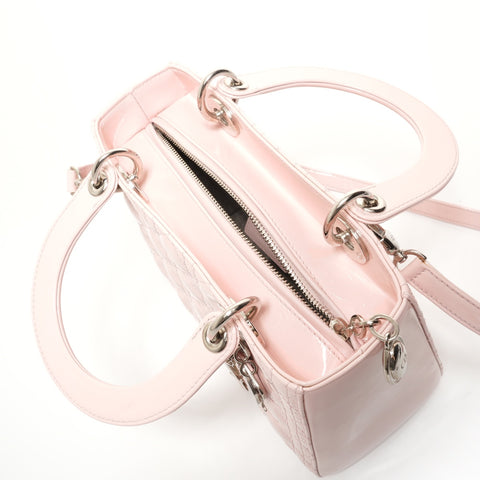 Christian Dior Lady Dior Patent 2-way Handbag pink WS27821