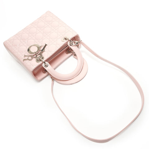 Christian Dior Lady Dior Patent 2-way Handbag pink WS27821