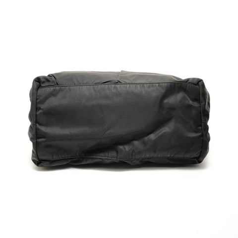 PRADA Nylon Gathered Ribbon Handbag black WS27822