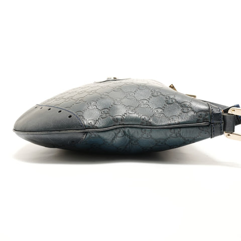 GUCCI GG Shima Leather Shoulder Bag Navy WS27823