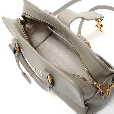 YVES SAINT LAURENT YSL Logo Baby Cabas 2-way Handbag gray WS27825