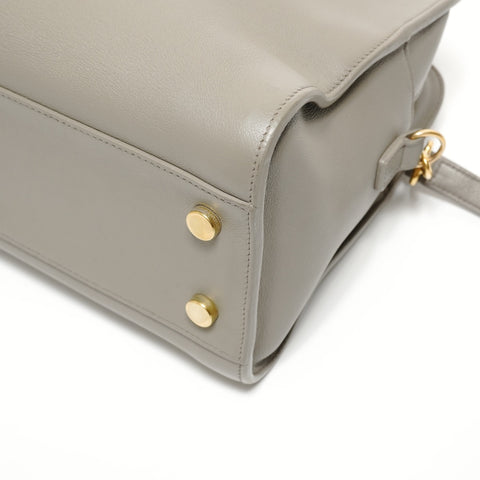 YVES SAINT LAURENT YSL Logo Baby Cabas 2-way Handbag gray WS27825