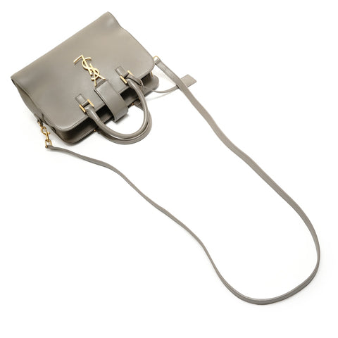 YVES SAINT LAURENT YSL Logo Baby Cabas 2-way Handbag gray WS27825