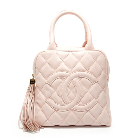 CHANEL Table #9 COCO Mark Caviar Skin Handbag pink WS27826