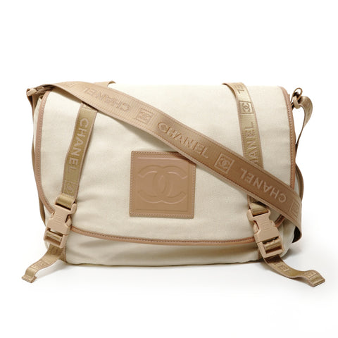 CHANEL 10 Series Sports Line Messenger Shoulder Bag beige WS27828