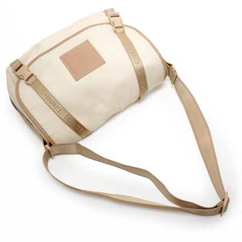 CHANEL 10 Series Sports Line Messenger Shoulder Bag beige WS27828
