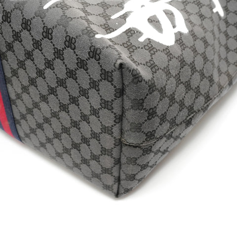 BALENCIAGA Gucci The Hacker Graffiti Large Tote Bag black WS27830