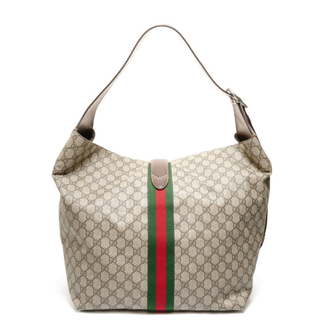 GUCCI New Jackie GG Supreme Sherry Line Shoulder Bag Brown WS27831