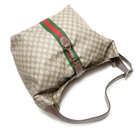 GUCCI New Jackie GG Supreme Sherry Line Shoulder Bag Brown WS27831
