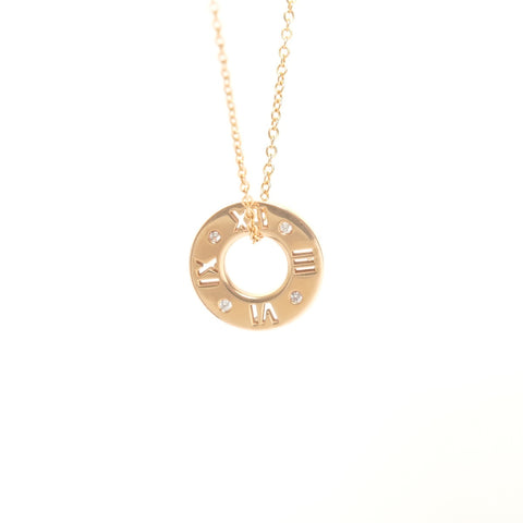 TIFFANY&Co. Atlas Pierced Diamond K18 750 Necklace gold WS27836