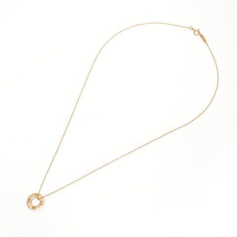 TIFFANY&Co. Atlas Pierced Diamond K18 750 Necklace gold WS27836