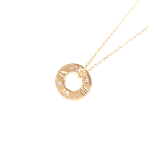 TIFFANY&Co. Atlas Pierced Diamond K18 750 Necklace gold WS27836