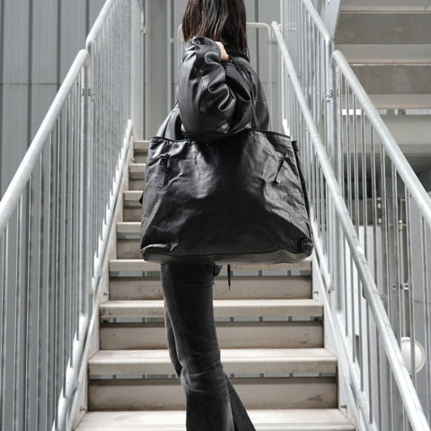 PRADA leather Tote Bag black WS27838