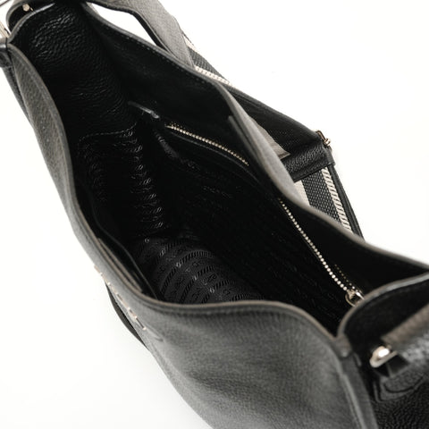 PRADA leather Shoulder Bag black WS27843